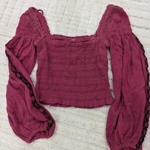Elegant Burgundy Women's Top